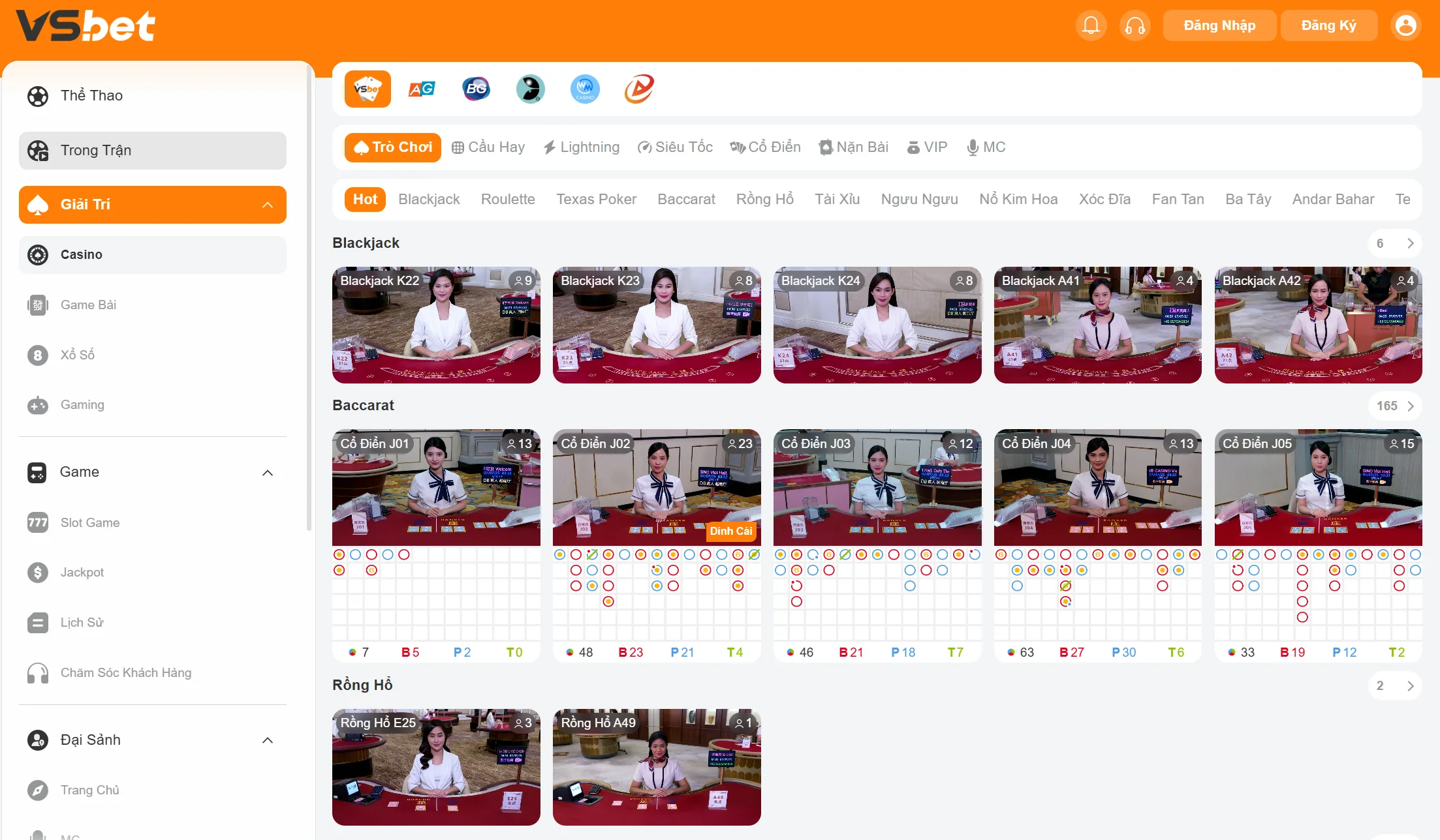 Casino live, dealer nói tiếng Việt
