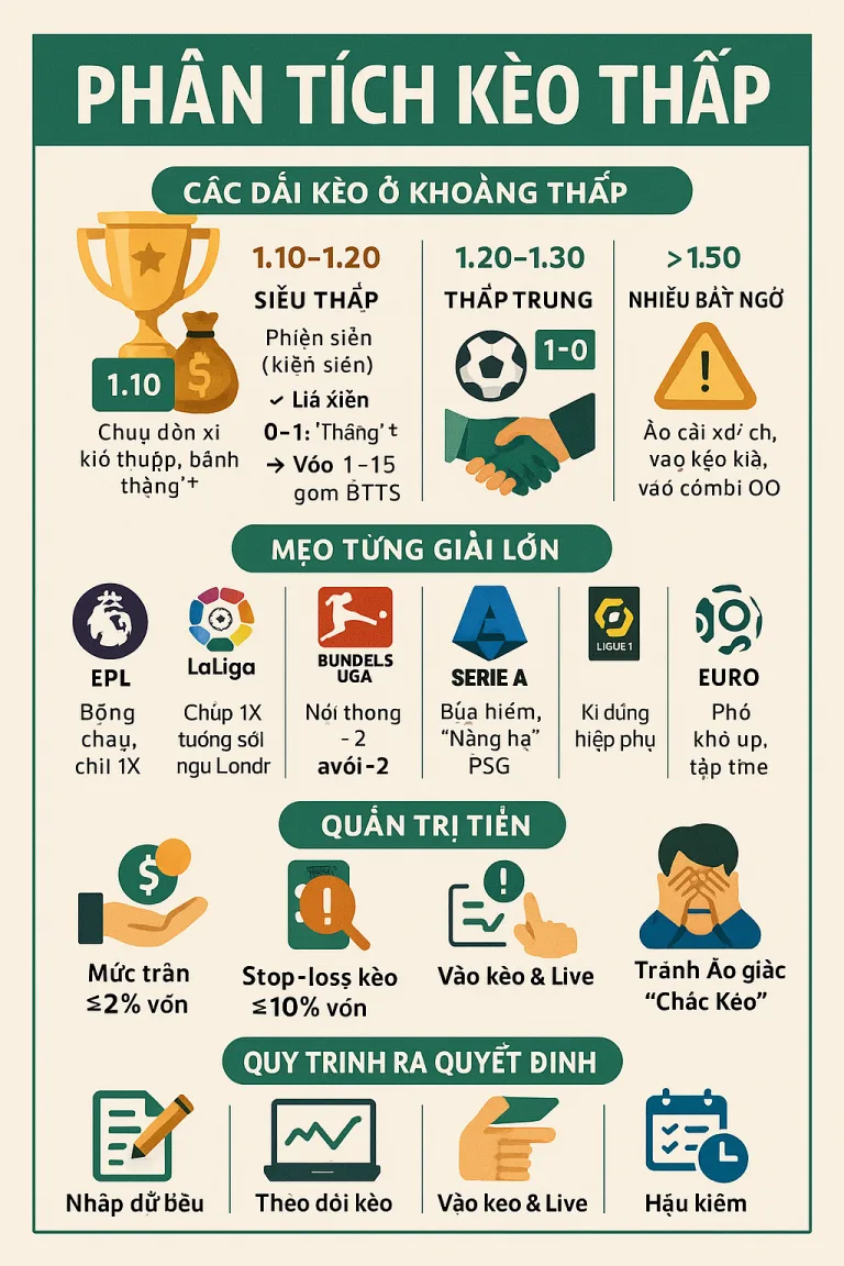 Phân tích sâu tỷ lệ cược bóng đá 2025: Chiến lược thực chiến với khoảng thấp của kèo chủ thắng ở 5 giải lớn