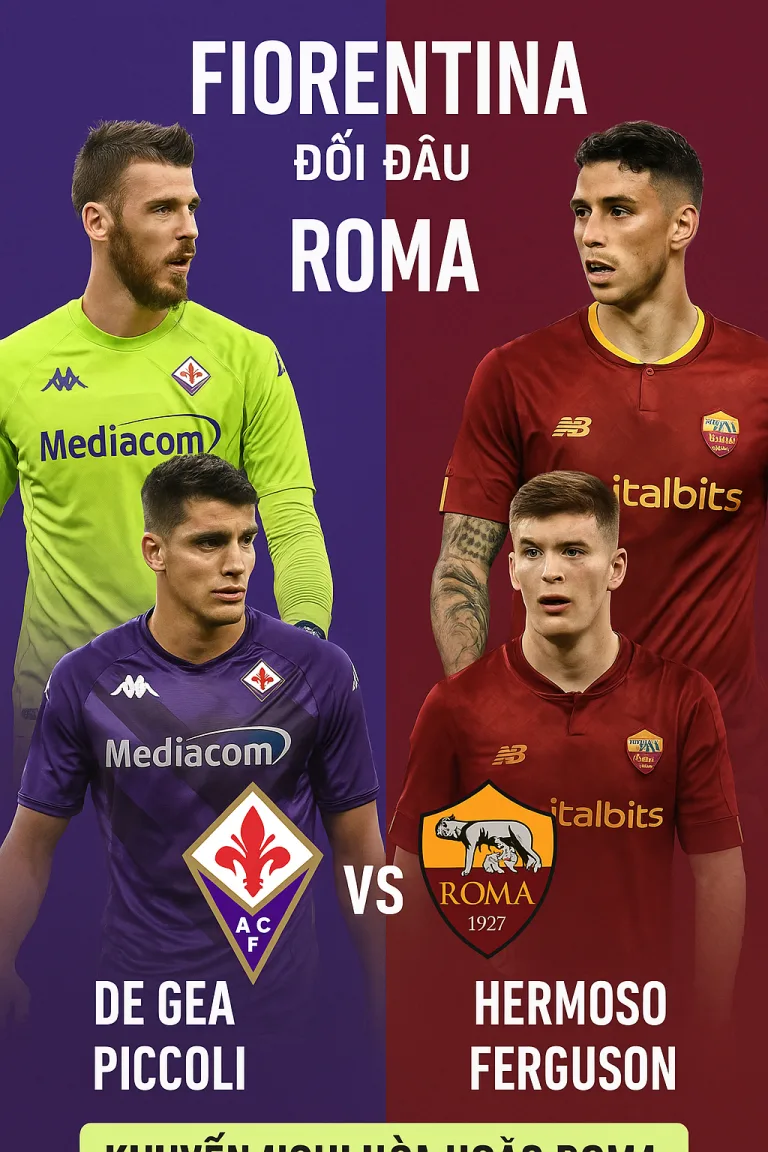 Serie A – Fiorentina đối đầu Roma Cuộc chiến giữa khát vọng trụ hạng và tham vọng top 3
