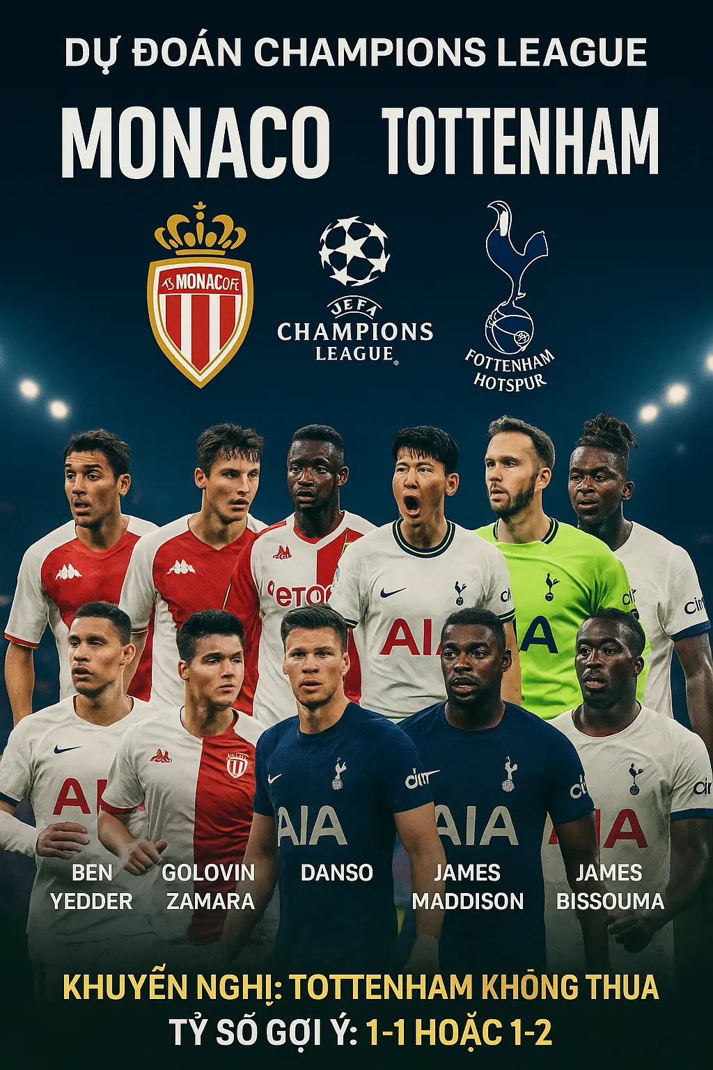 Trận đấu đáng chú ý· Monaco vs Tottenham — Khó khăn chồng chất, “Gà trống” ra sân với toan tính rõ ràng