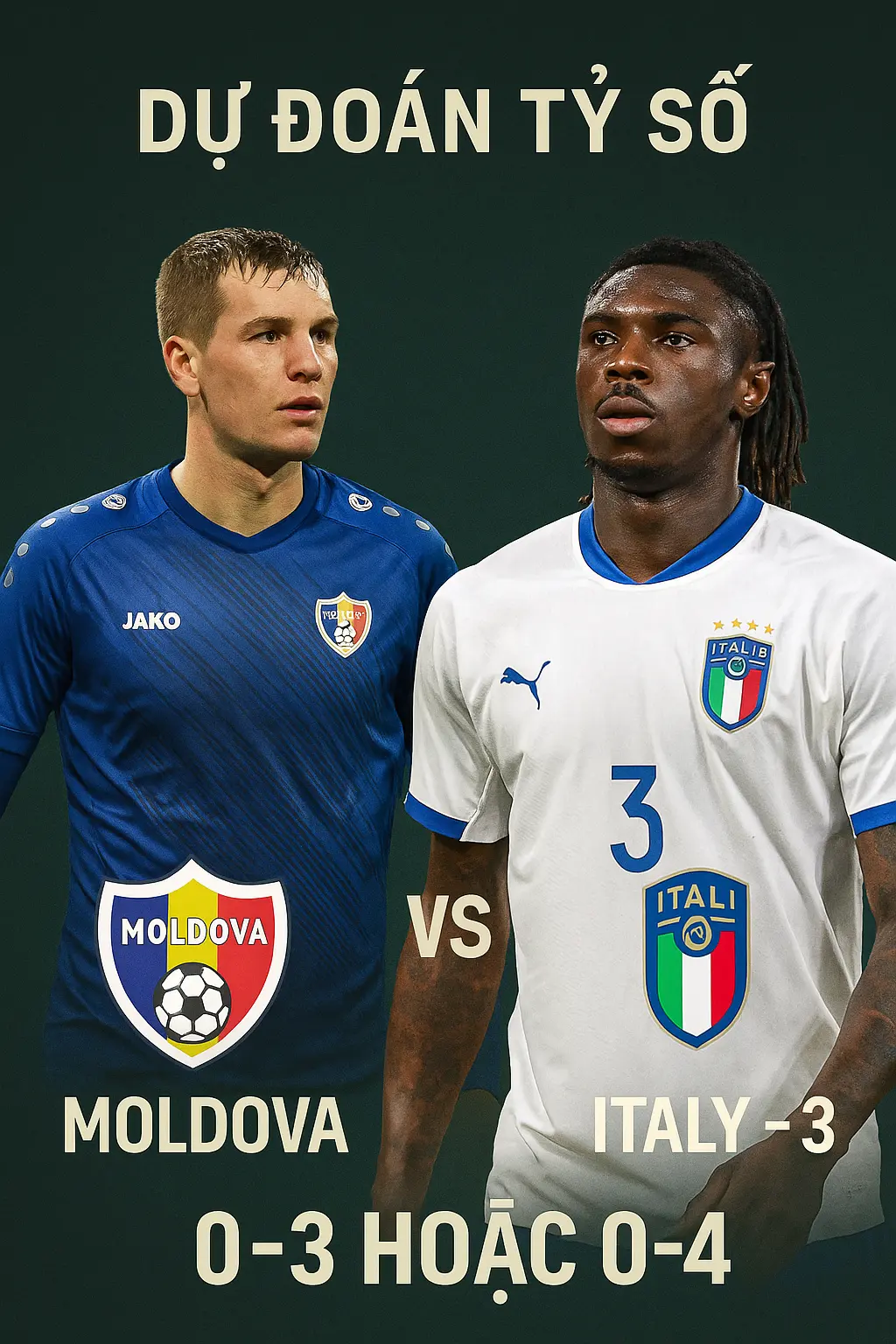 Dự đoán tỷ số Moldova gặp Italy – Chênh lệch đẳng cấp quá lớn, đội khách sáng cửa thắng đậm