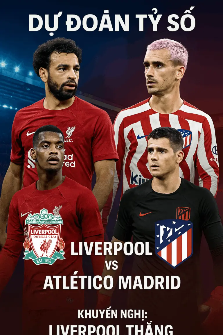 Dự đoán tỷ số – Liverpool gặp Atletico Madrid