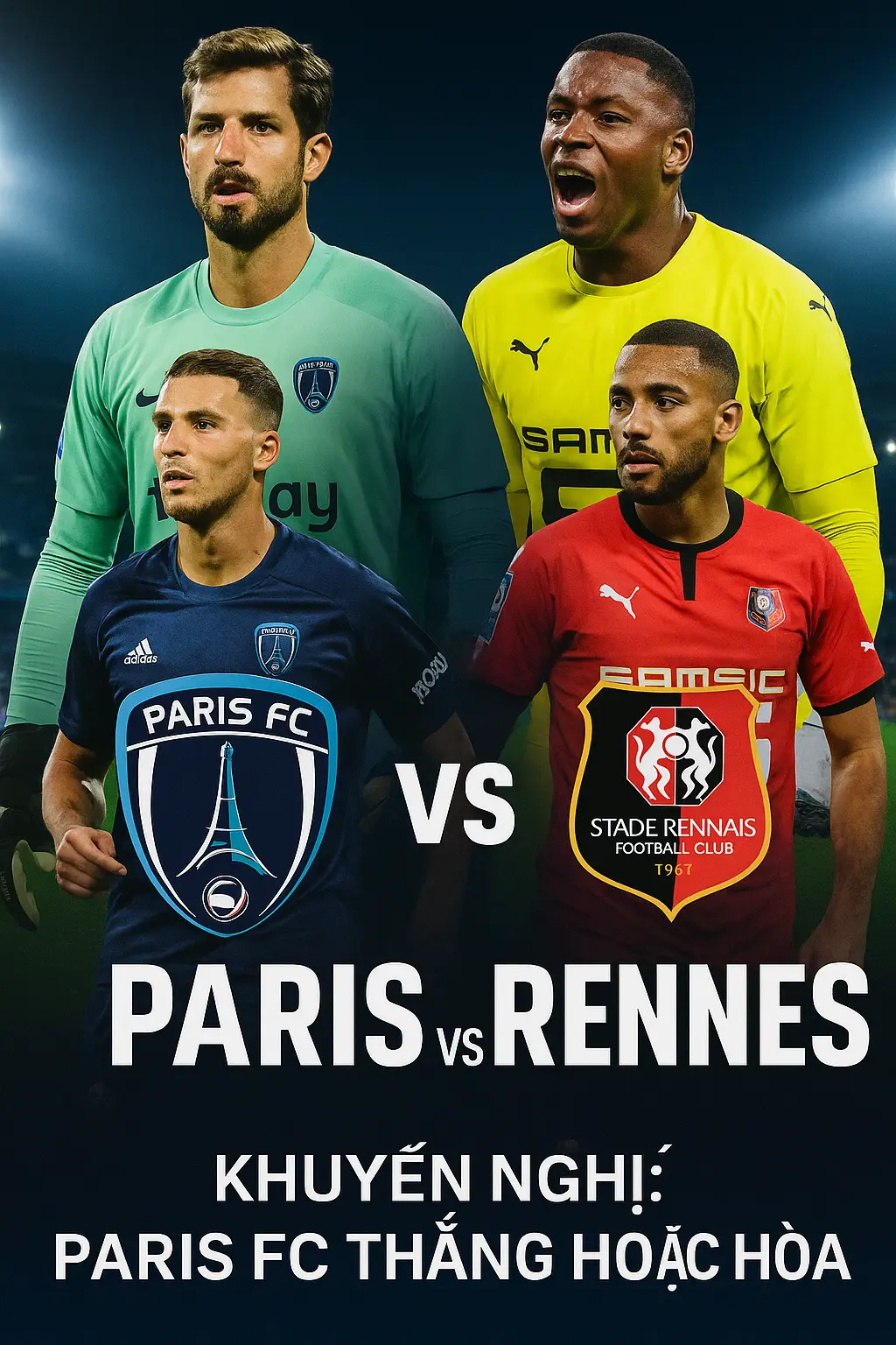 Dự đoán tỷ số – Paris FC gặp Rennes, cuộc đối đầu cân bằng nhưng lợi thế nghiêng về chủ nhà