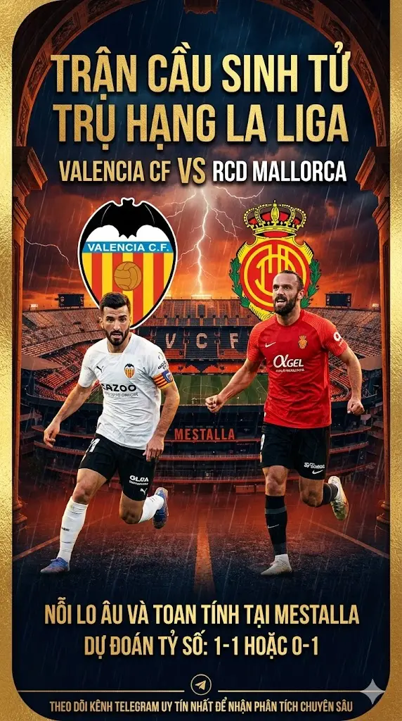Cuộc chiến sinh tử trụ hạng La Liga giữa Valencia và Mallorca