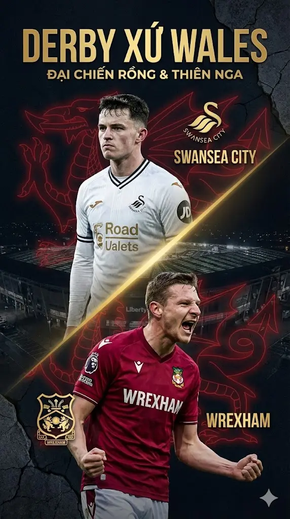Derby Xứ Wales Rực Lửa Swansea đấu Wrexham