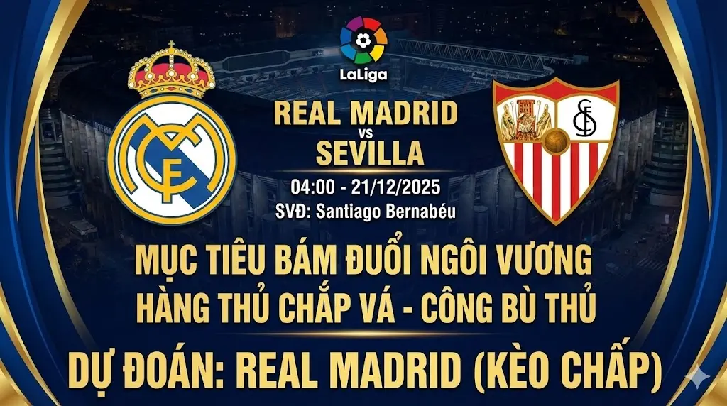 [La Liga] Real Madrid vs Sevilla Chong chan thuong chat dong, nhung dong luc dua ngoi giup Real nghien ve keo chap