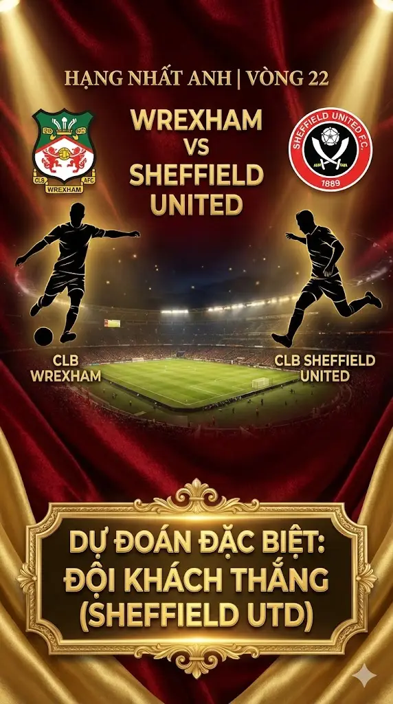 Soi kèo Hạng Nhất Anh Wrexham vs Sheffield United