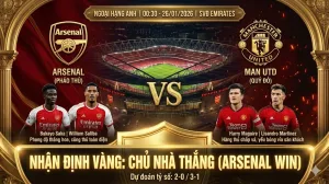 Nhận định đỉnh cao Ngoại Hạng Anh: Arsenal vs Man Utd – Pháo thủ thị uy, Quỷ đỏ run rẩy tại Emirates