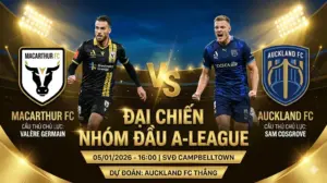 [Dự đoán A-League]: Macarthur FC vs Auckland FC | Đại chiến nhóm đầu, chủ nhà sứt mẻ khó cản bước quân đoàn đầu bảng