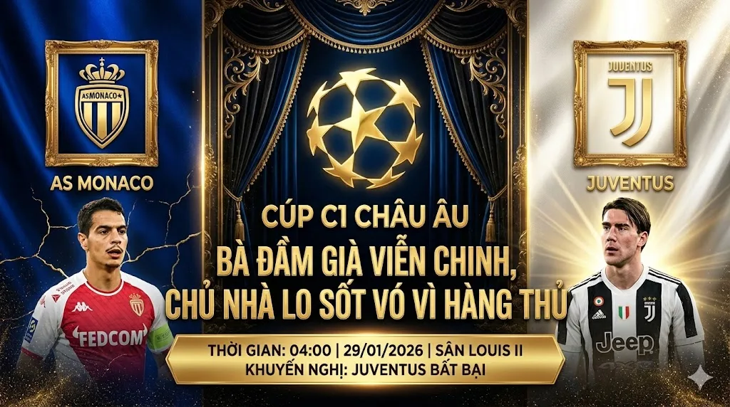Nhận định Cúp C1 Monaco vs Juventus