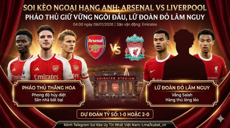Soi kèo Ngoại Hạng Anh Arsenal vs Liverpool: Pháo Thủ Giữ Vững Ngôi Đầu, Lữ Đoàn Đỏ Lâm Nguy