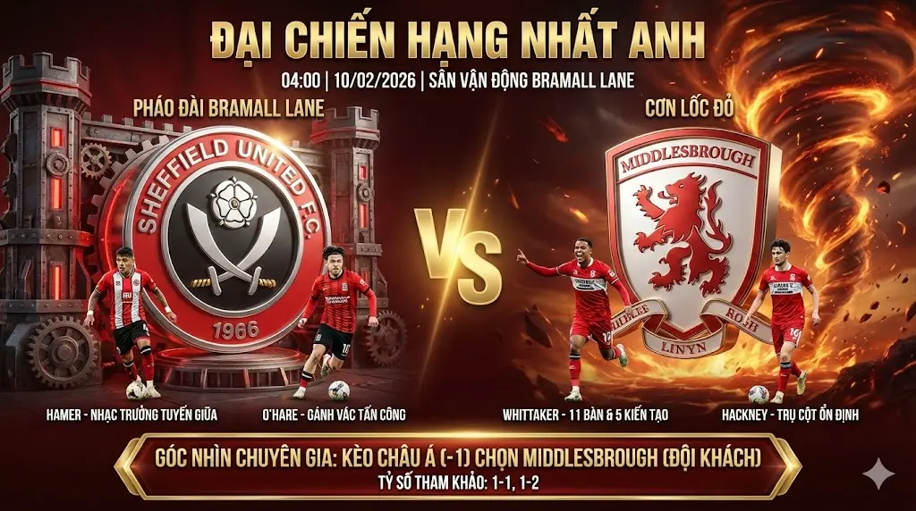 Sheffield United Tiếp Đón Middlesbrough