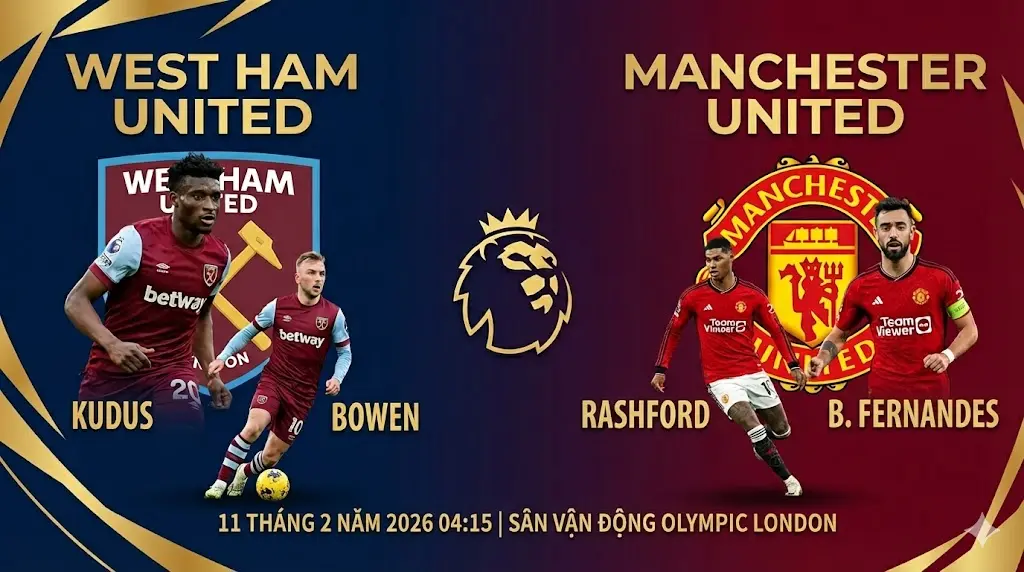 Soi Kèo Ngoại Hạng Anh West Ham vs Man Utd