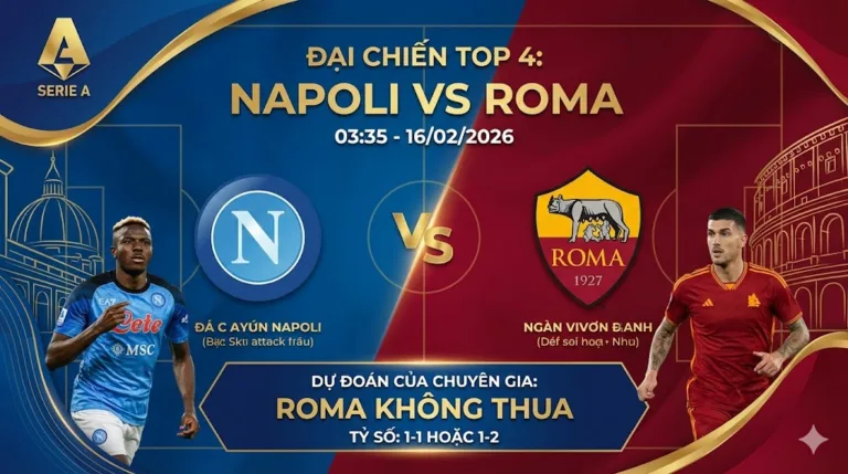 Soi kèo bóng đá Ý Napoli vs Roma