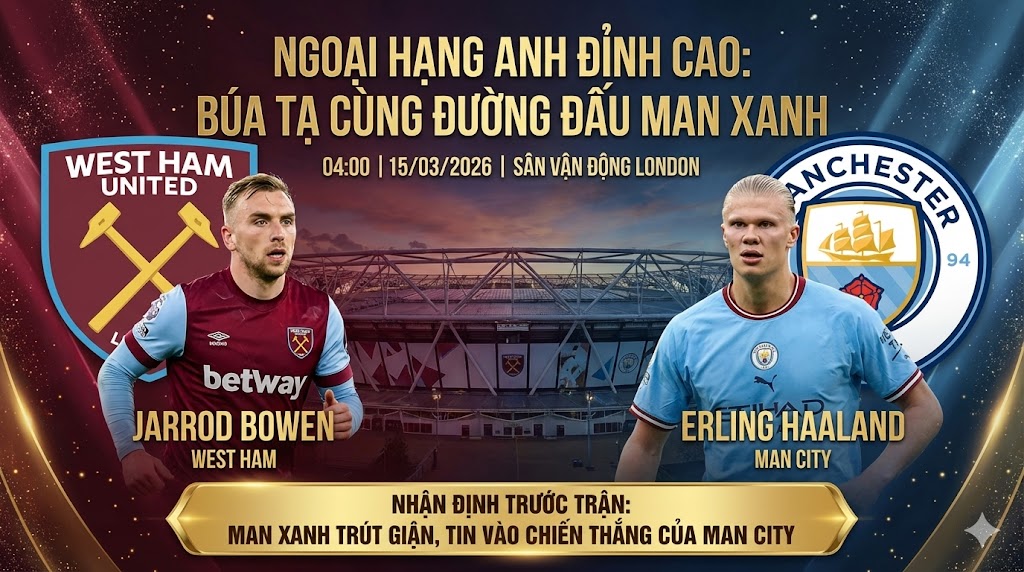 Nhận định Ngoại hạng Anh West Ham vs Man City