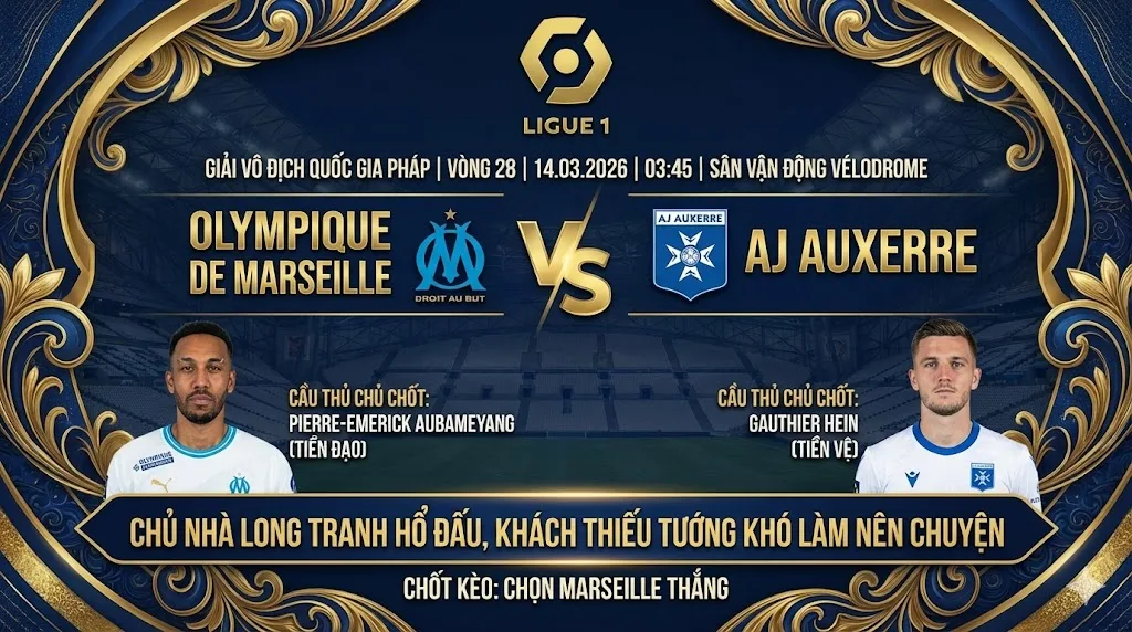 Soi kèo Ligue 1 Marseille vs Auxerre